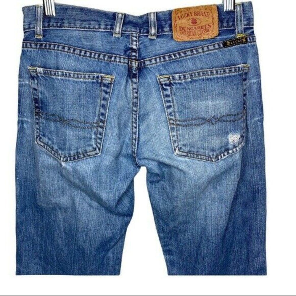 Lucky Brand Straight Leg Boyfriend Jeans Distressed Light Wash 26 Dungarees - Picture 3 of 12